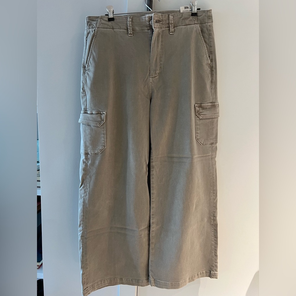 PAIGE light gray/stone colored Wide-leg Cargo Pants